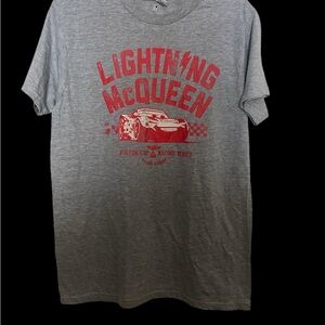 Men's Gray Lightning McQueen Graphic Tee